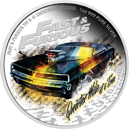 Pièce de monnaie en Argent 2 Dollars g 31.1 (1 oz) Millésime 2023 Fast and Furious QUARTER MILE AT A TIME
