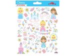 Autocollants - Petites princesses et licornes - Dorures et paillettes
