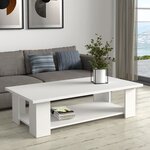 PILVI Table basse rectangulaire - Blanc mat - L 110 x P 60 x H 31 cm