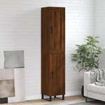 vidaXL Buffet haut Chêne marron 34 5x34x180 cm Bois d'ingénierie