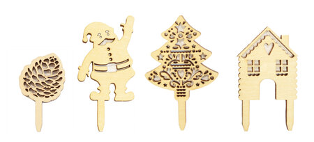 4 Accessoires Déco Noël Bois