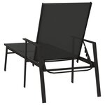 vidaXL Chaise longue Acier et tissu textilène Noir