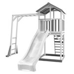 AXI Structure de jeu Beach Tower Blanc Gris avec cadre escalade et toboggan Blanc