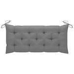 vidaXL Banc de jardin avec coussin gris 120 cm Bois de teck massif