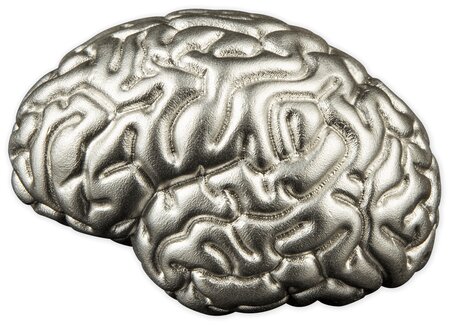 BRAIN 3D Shaped 2 onces argent monnaie 5 Dollars Samoa 2023