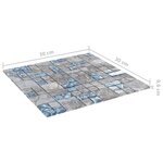 vidaXL Carreaux mosaïque 11 Pièces Gris et bleu 30x30 cm Verre