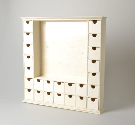 Calendrier de l'Avent de Bois Cadre Carré avec Boîtes 44 cm