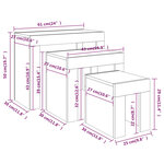 vidaXL Tables basses gigognes 3 Pièces chêne marron bois d'ingénierie