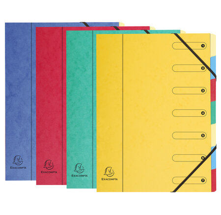 Trieur Harmonika Fenêtres Imprimées Véritable Carte Lustrée 7 Compartiments - X 8 - Exacompta