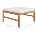 vidaXL Salon de jardin 11 Pièces avec coussins crème Bois de teck solide