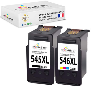 2 cartouche d'encre compatibles avec canon 546xl noir+couleur