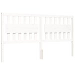 vidaXL Cadre de lit avec tête de lit blanc Super King Size bois massif