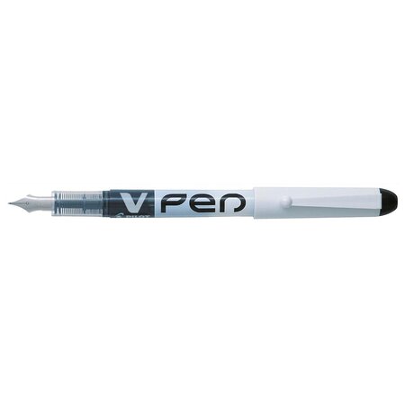 Stylo plume jetable v-pen effaçable pointe moyenne noir x 12 pilot