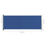 vidaXL Auvent latéral rétractable de patio 117x300 cm Bleu
