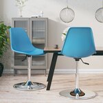 vidaXL Chaises à manger pivotantes lot de 2 bleu PP