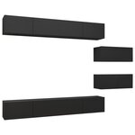 vidaXL Ensemble de meuble TV 6 Pièces Noir Aggloméré