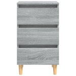 vidaXL Table de chevet avec pieds en bois Sonoma gris 40x35x69 cm