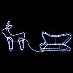 vidaXL Décoration de Noël d'extérieur Renne et traîneau 252 LED
