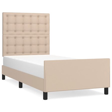 vidaXL Cadre de lit avec tête de lit Cappuccino 90x190 cm Similicuir