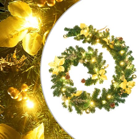vidaXL Guirlande de Noël avec lumières LED Vert 2 7 m PVC