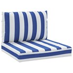 vidaXL Coussins de palette 2 Pièces rayures bleues/blanches tissu oxford
