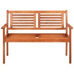 vidaXL Banc de jardin 2 places avec coussin 120 cm Bois d'eucalyptus