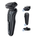 Braun series 6 60-n4500cs tondeuse barbe - 3 sabots - station de charge - technologie sensoflex -autonomie 50min