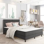 vidaXL Sommier tapissier Gris Tissu 140 x 200 cm