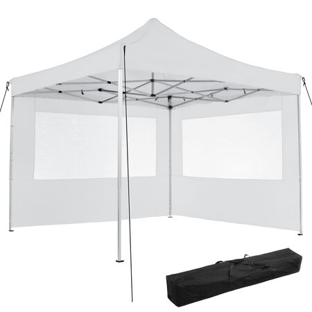 Tectake Tonnelle 3 x 3 m avec 2 rideaux - blanc