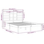 vidaXL Cadre de lit Blanc Bois massif 150x200 cm Très grand