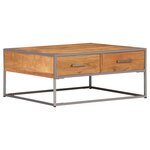vidaXL Table basse 75 x 75 x 35 cm Bois solide d'acacia