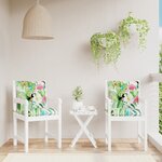 vidaXL Coussins de chaise à dossier bas lot de 2 multicolore tissu