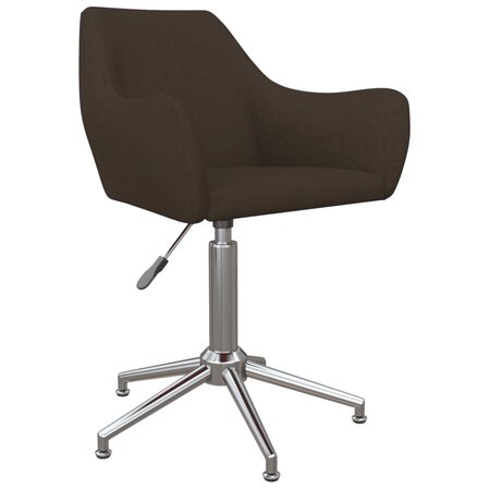 vidaXL Chaise pivotante de salle à manger Marron foncé Tissu