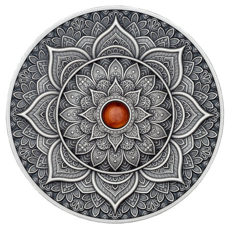 INDIAN Mandala Art 3 onces argent monnaie 10 Dollars Fiji 2023