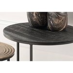 Rousseau Ensemble de tables d'appoint 3 Pièces Tanto Métal Noir et doré