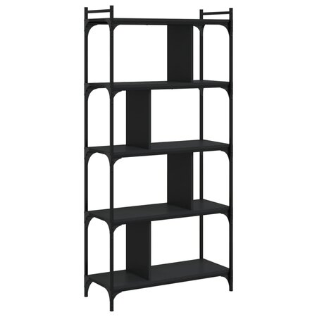 vidaXL Bibliothèque 5 niveaux noir 76x32x158 cm bois d'ingénierie