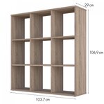 Etagères bibliothèque cube REGAL 9 compartiments CHÊNE naturel