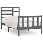 vidaXL Cadre de lit Gris Bois de pin massif 100x200 cm