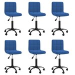 vidaXL Chaises pivotantes à manger lot de 6 bleu velours