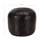 vidaXL Pouf 40 x 35 cm Noir Cuir véritable de chèvre