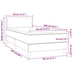 vidaXL Lit à sommier tapissier avec matelas Marron foncé 80x200 cm