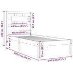 vidaXL Cadre de lit Marron miel Bois de pin massif 100x200 cm