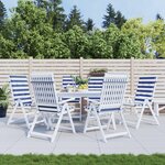 vidaXL Coussins de chaise à dossier haut 6Pièces rayures bleu/blanc tissu