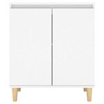 vidaXL Buffet avec pieds en bois massif Blanc 60x35x70 cm Aggloméré