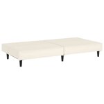 vidaXL Canapé-lit à 2 places avec repose-pied Crème Similicuir