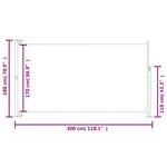 vidaXL Auvent latéral rétractable de patio 180x300 cm Noir