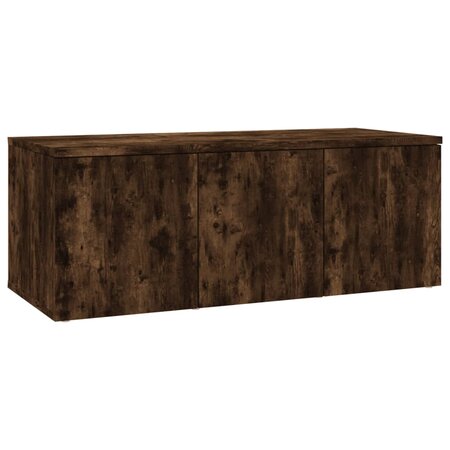 vidaXL Meuble TV Chêne fumé 80x34x30 cm Bois d'ingénierie