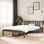 vidaXL Cadre de lit Gris Bois massif 120x200 cm