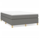 vidaXL Lit à sommier tapissier avec matelas Gris foncé 140x190cm Tissu