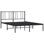 vidaXL Cadre de lit métal avec tête de lit noir 140x190 cm